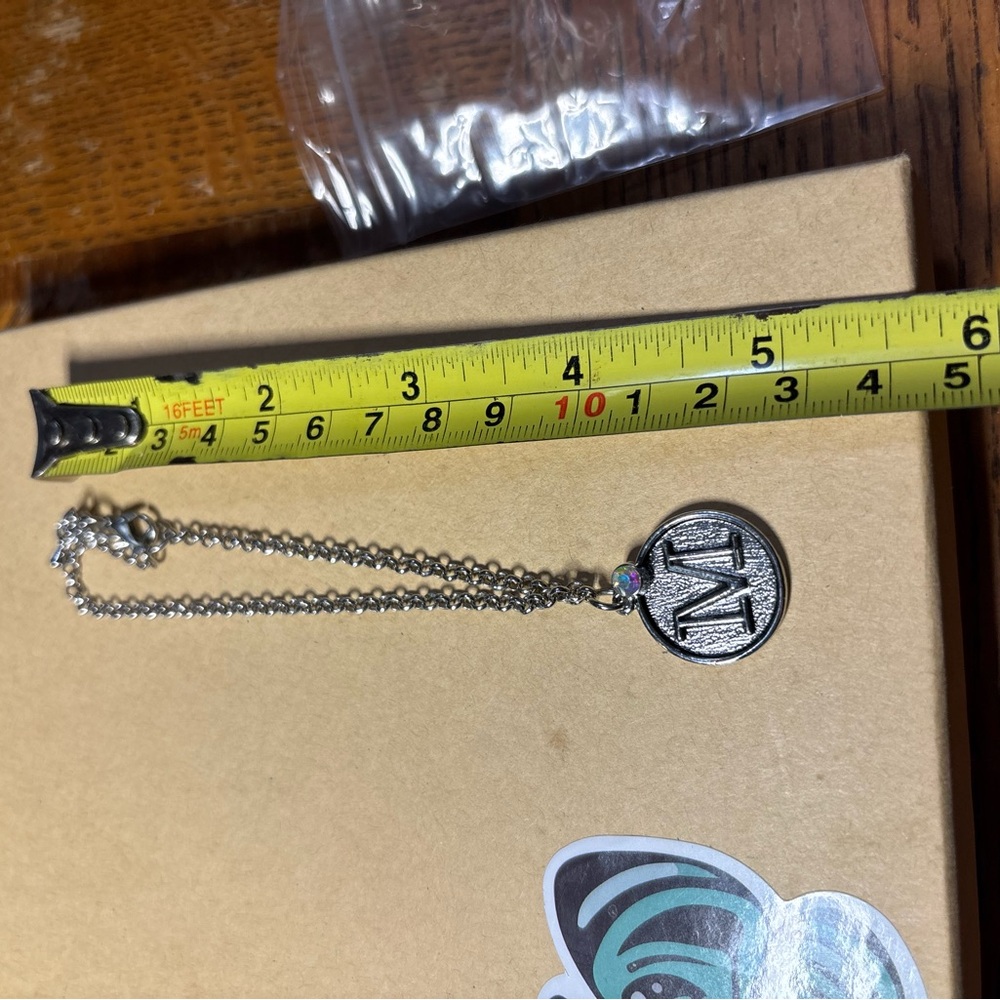 Silver Initial 'M' Pendant Necklace - Picture 5 of 5